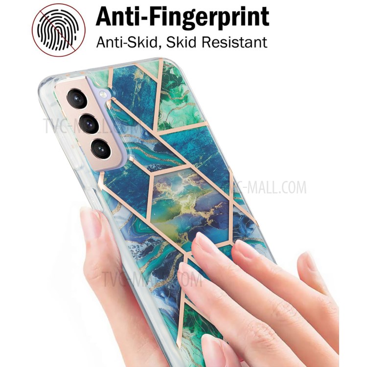 Marble Pattern Electroplating IMD 2.0mm TPU Protector Cover for Samsung Galaxy S21+ 5G - Style F-3