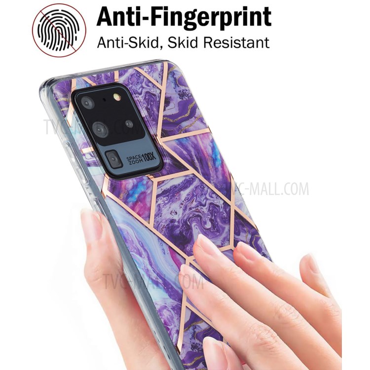 Marble Pattern Electroplating IMD 2.0mm TPU Protector Case for Samsung Galaxy S20 Ultra - Style A-3