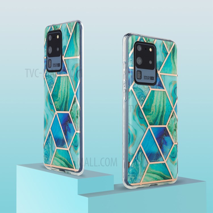 Marble Pattern Electroplating IMD 2.0mm TPU Protector Case for Samsung Galaxy S20 Ultra - Style D-2