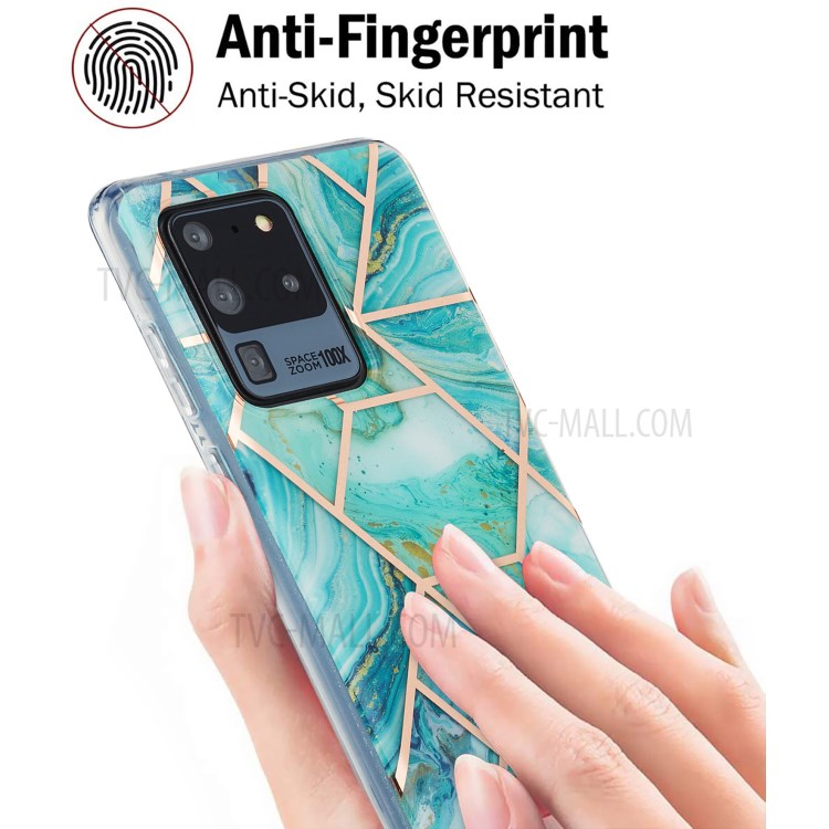 Marble Pattern Electroplating IMD 2.0mm TPU Protector Case for Samsung Galaxy S20 Ultra - Style E-3