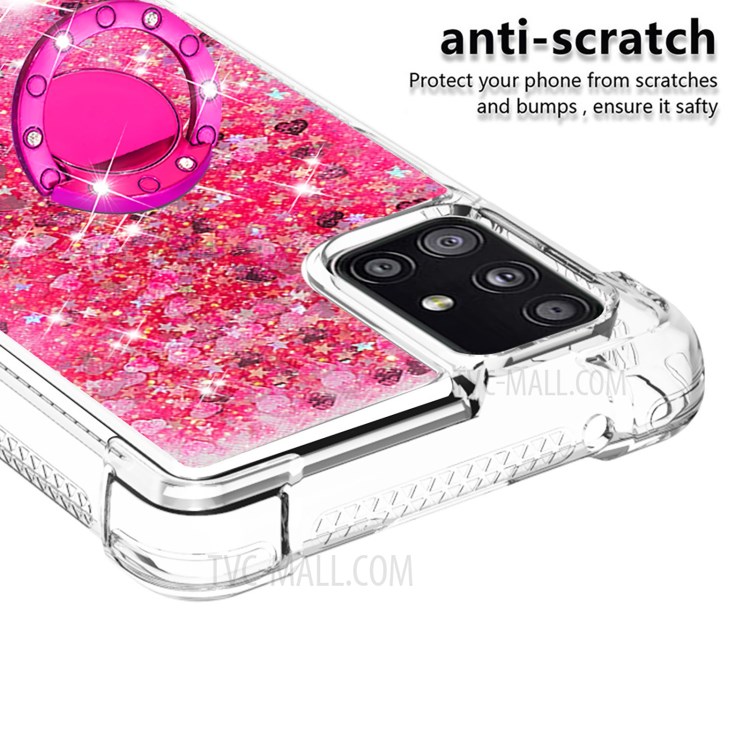 Shockproof Quicksand Kickstand TPU Cell Phone Shell for Samsung Galaxy A51 5G SM-A516 - Rose-4