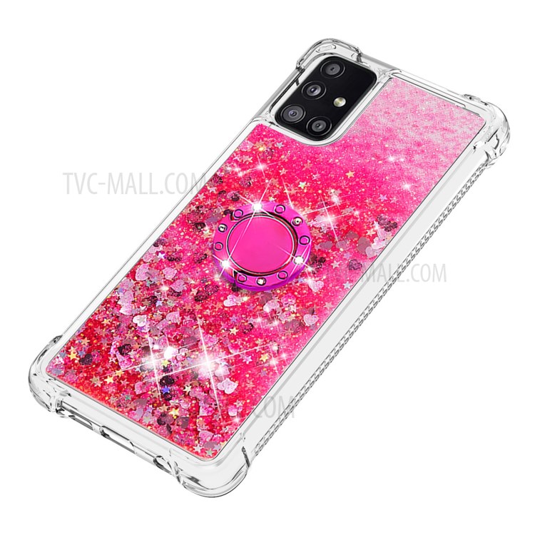 Shockproof Quicksand Kickstand TPU Cell Phone Shell for Samsung Galaxy A51 5G SM-A516 - Rose-6