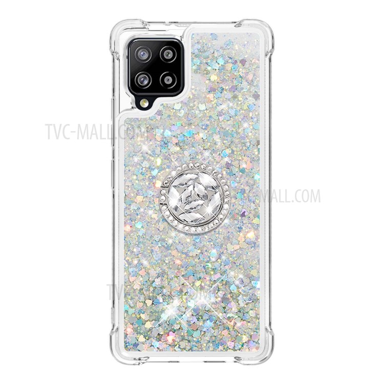 Drop-proof Quicksand Kickstand TPU Phone Protective Shell for Samsung Galaxy A42 5G - Light Green-2