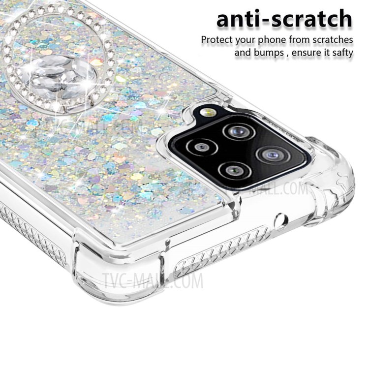 Drop-proof Quicksand Kickstand TPU Phone Protective Shell for Samsung Galaxy A42 5G - Light Green-4