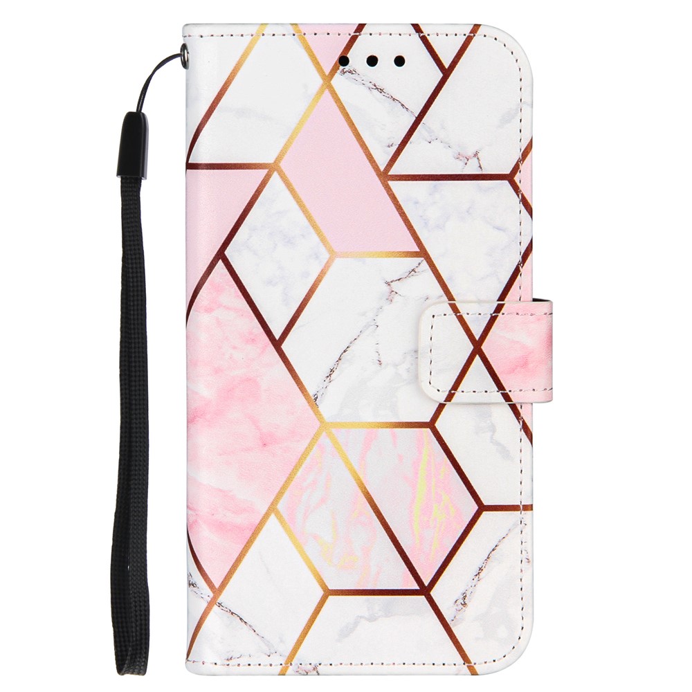 Diseño de Stand de Billetera Patrón de Mármol de Empalme TPU + PU Case de Cuero Para Samsung Galaxy A52 4G/5G / A52s 5G - Rosado