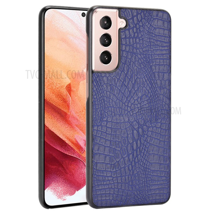 Crocodile Skin Texture Leather Coated Lightweight Phone Case Cover for Samsung Galaxy S21+ 5G - Blue-1