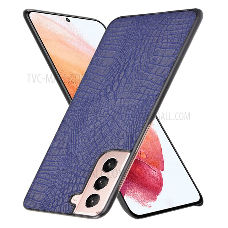 Crocodile Skin Texture Leather Coated Lightweight Phone Case Cover for Samsung Galaxy S21+ 5G - Blue-2