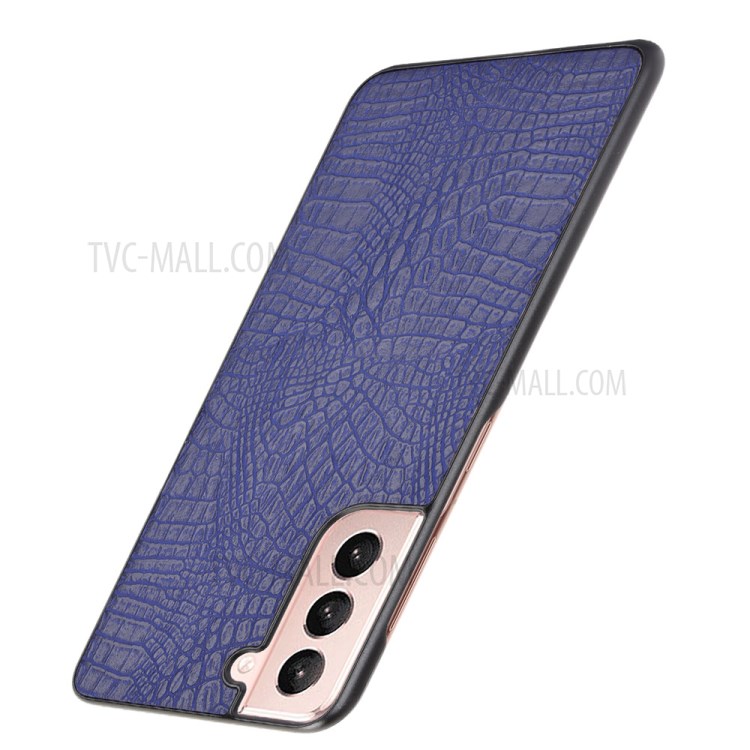 Crocodile Skin Texture Leather Coated Lightweight Phone Case Cover for Samsung Galaxy S21+ 5G - Blue-3