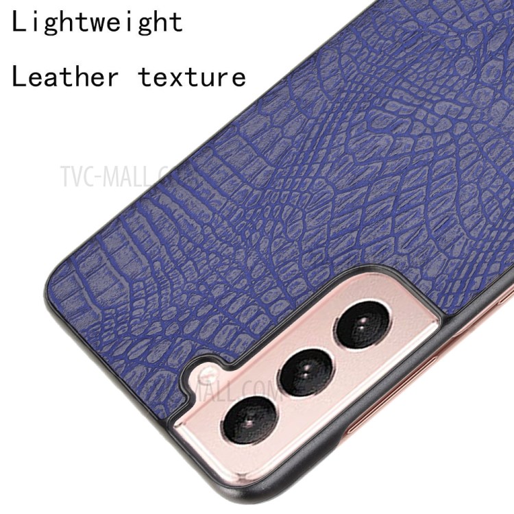 Crocodile Skin Texture Leather Coated Lightweight Phone Case Cover for Samsung Galaxy S21+ 5G - Blue-4