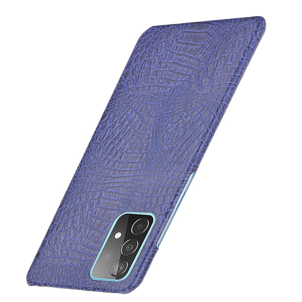 Crocodile Texture Leather Coated Hard PC Phone Cover Case for Samsung Galaxy A52 5G - Dark Blue-3