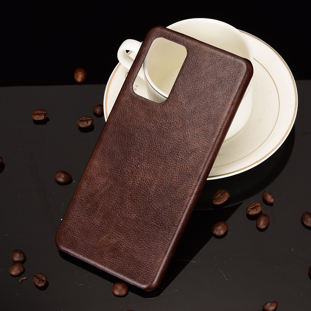 Litchi Texture PU Leather Coated PC Mobile Casing for Samsung Galaxy A52 5G - Brown-5