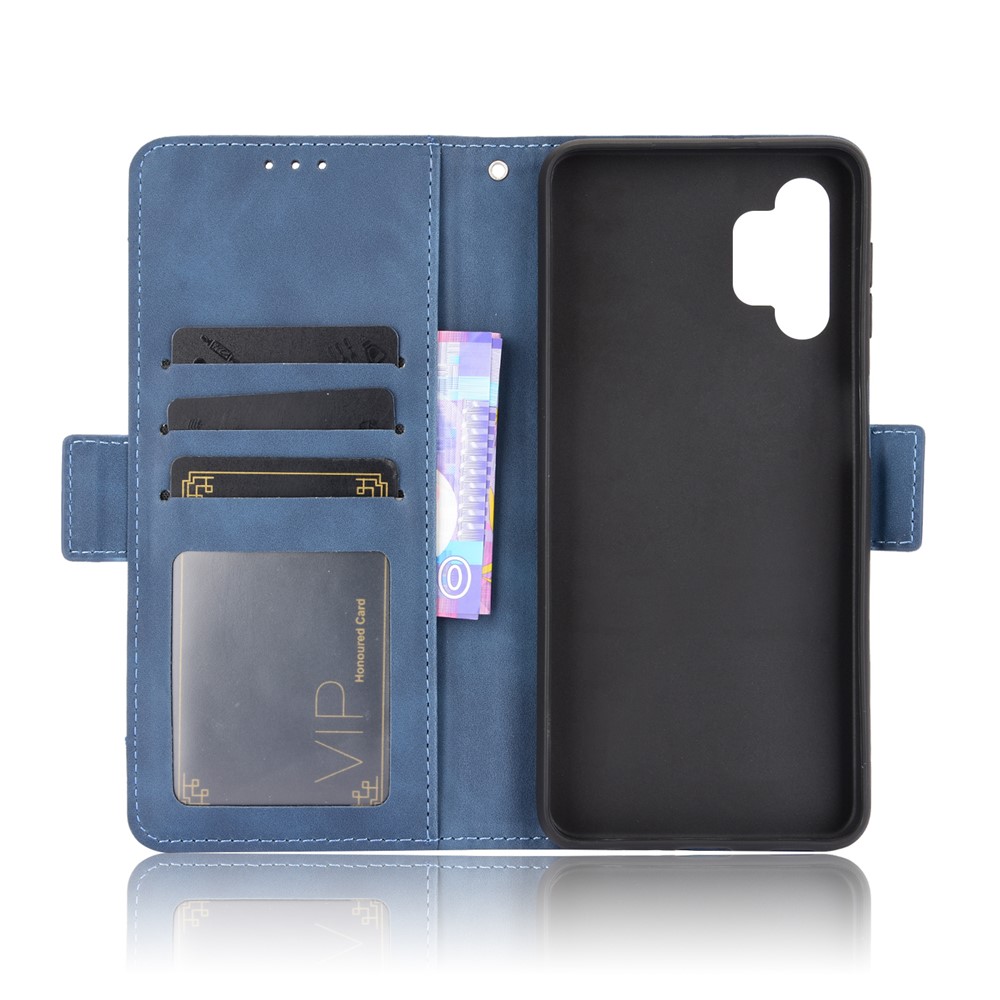 Leather Phone Wallet Design Stand Feature Protective Cover Case with Multiple Card Slots for Samsung Galaxy A32 5G - Blue-3