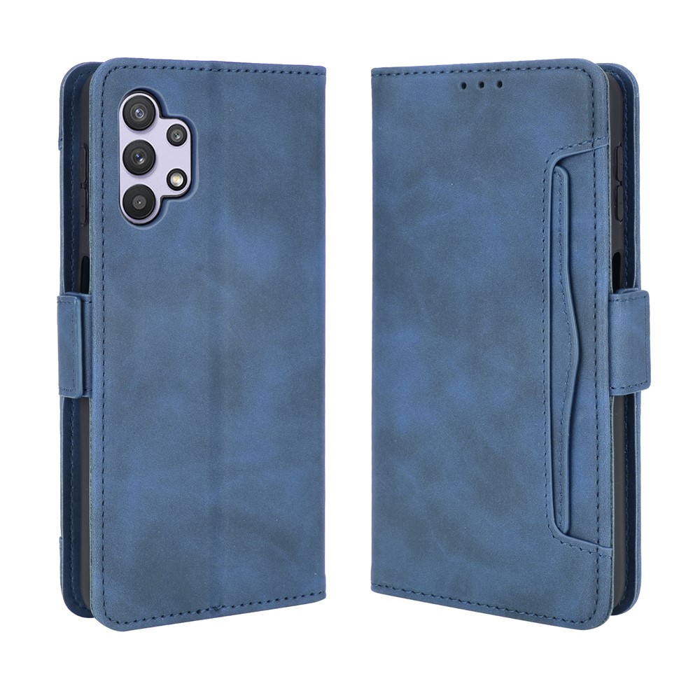Leather Phone Wallet Design Stand Feature Protective Cover Case with Multiple Card Slots for Samsung Galaxy A32 5G - Blue-7