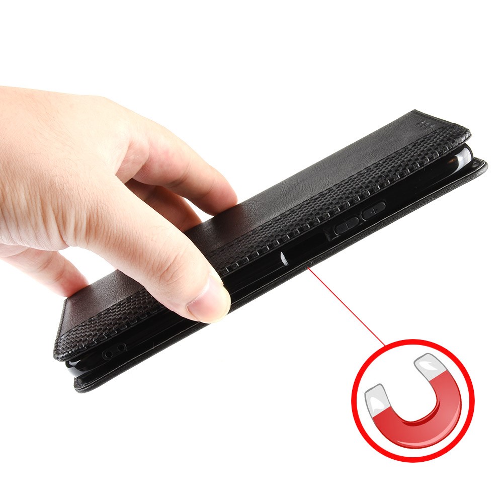 Magnetischer Vintage -stil -wallet -stand Phone Hülle Für Samsung Galaxy A32 5G/M32 5G - Schwarz-2