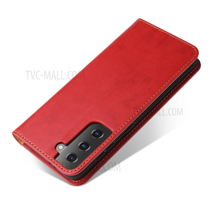 PU Leather + TPU Stand Wallet Cell Phone Protective Shell for Samsung Galaxy S21+ 5G - Red-2