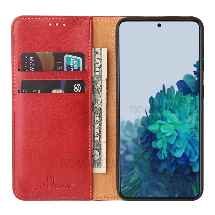 PU Leather + TPU Stand Wallet Cell Phone Protective Shell for Samsung Galaxy S21+ 5G - Red-6