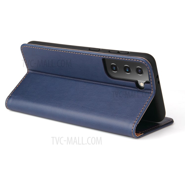 PU Leather + TPU Stand Wallet Cell Phone Protective Shell for Samsung Galaxy S21+ 5G - Blue-4