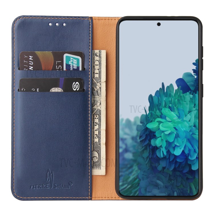 PU Leather + TPU Stand Wallet Cell Phone Protective Shell for Samsung Galaxy S21+ 5G - Blue-6