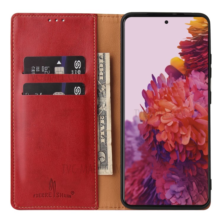 TPU + PU Leather Stand Wallet Cell Phone Protective Shell for Samsung Galaxy S21 Ultra 5G - Red-2