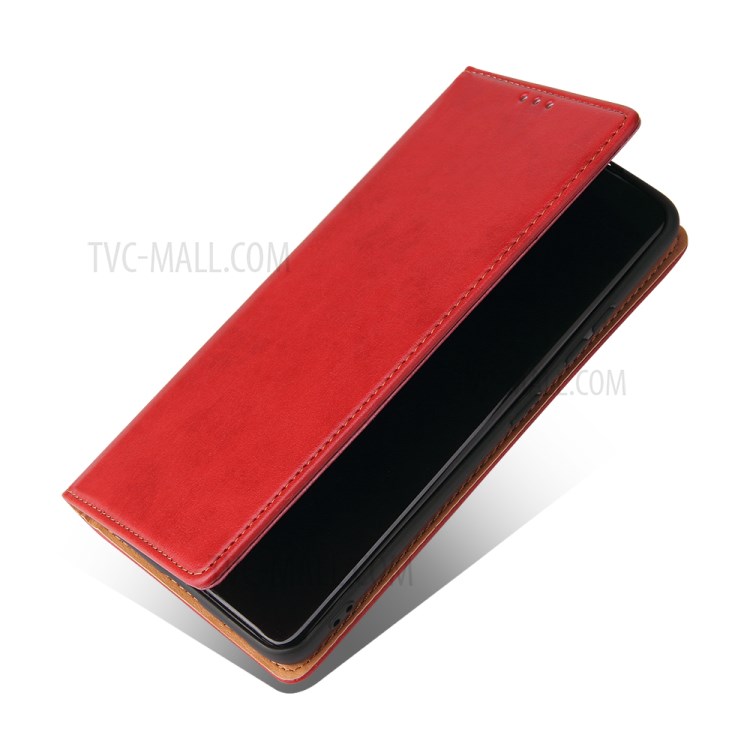 TPU + PU Leather Stand Wallet Cell Phone Protective Shell for Samsung Galaxy S21 Ultra 5G - Red-5