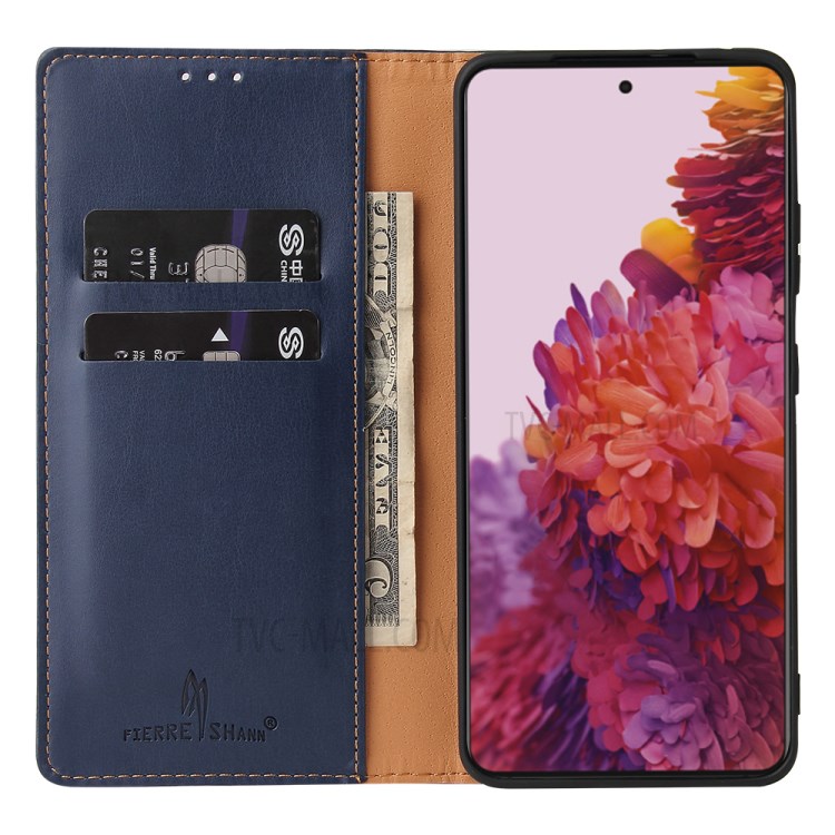 TPU + PU Leather Stand Wallet Cell Phone Protective Shell for Samsung Galaxy S21 Ultra 5G - Blue-2