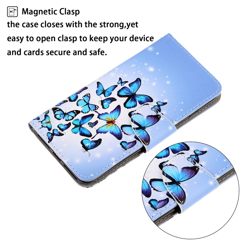 Pattern Printing TPU + PU Leather Wallet Stand Phone Case with Lanyard for Samsung Galaxy A02s (EU Version) - Beautiful Butterfly-3
