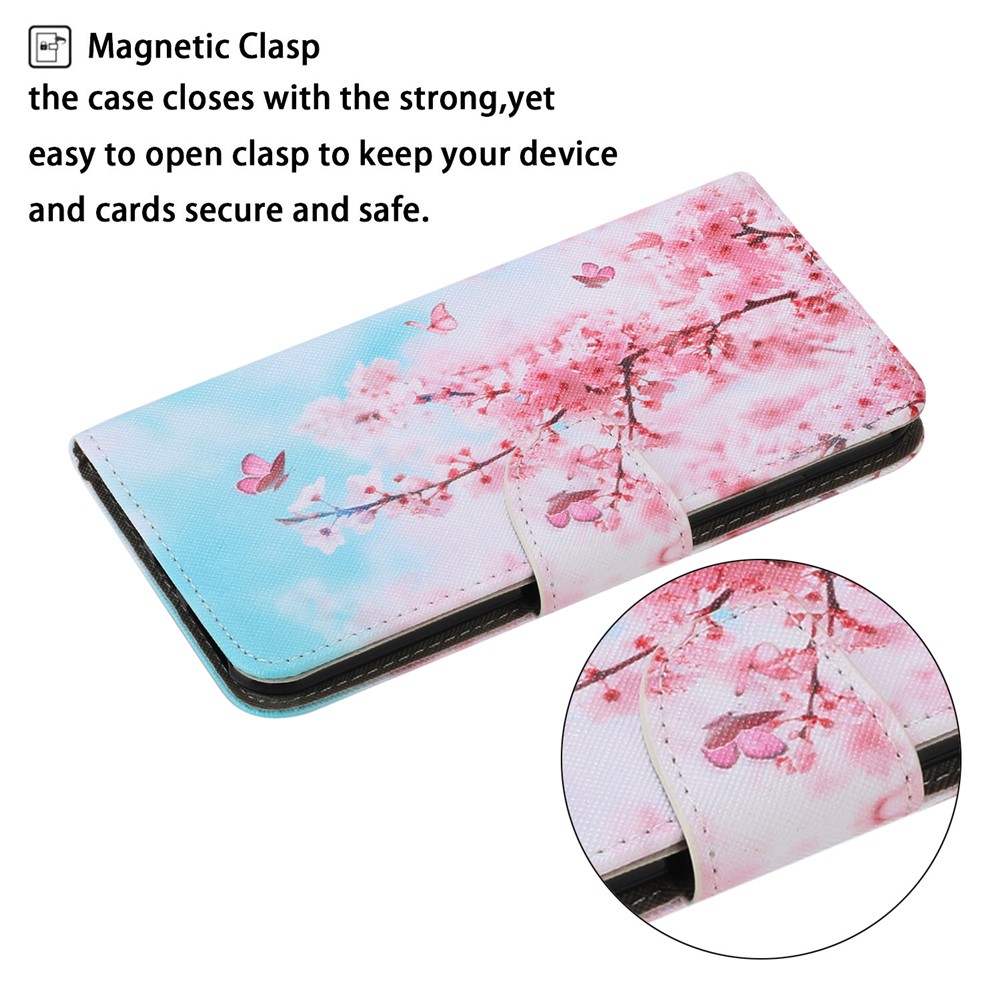 Pattern Printing TPU + PU Leather Wallet Stand Phone Case with Lanyard for Samsung Galaxy S21+ 5G - Pink Flower-3