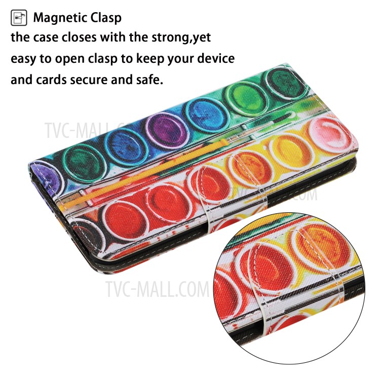 Pattern Printing TPU + PU Leather Wallet Stand Phone Case with Lanyard for Samsung Galaxy S21+ 5G - Palette-3