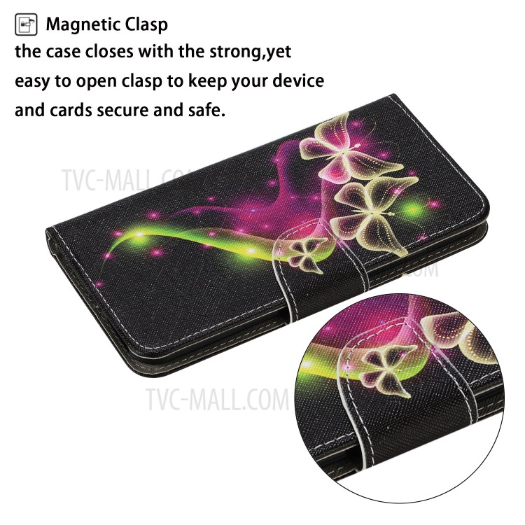 Pattern Printing TPU + PU Leather Wallet Stand Phone Case with Lanyard for Samsung Galaxy S21 5G - Beautiful Butterfly-3