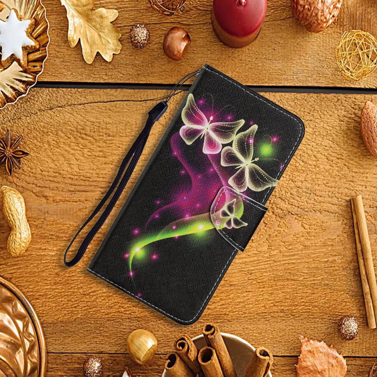 Pattern Printing TPU + PU Leather Wallet Stand Phone Case with Lanyard for Samsung Galaxy S21 5G - Beautiful Butterfly-5