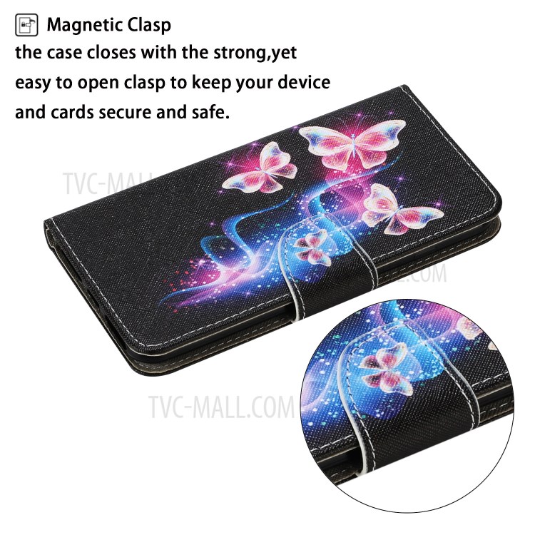 Pattern Printing TPU + PU Leather Wallet Stand Phone Case with Lanyard for Samsung Galaxy S21 5G - Pink Butterfly-3