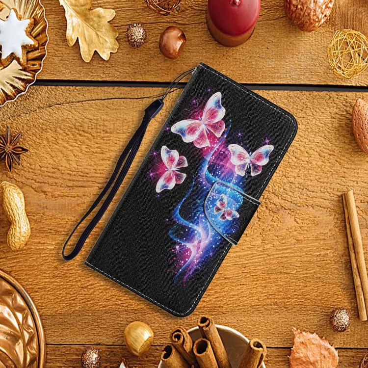 Pattern Printing TPU + PU Leather Wallet Stand Phone Case with Lanyard for Samsung Galaxy S21 5G - Pink Butterfly-5