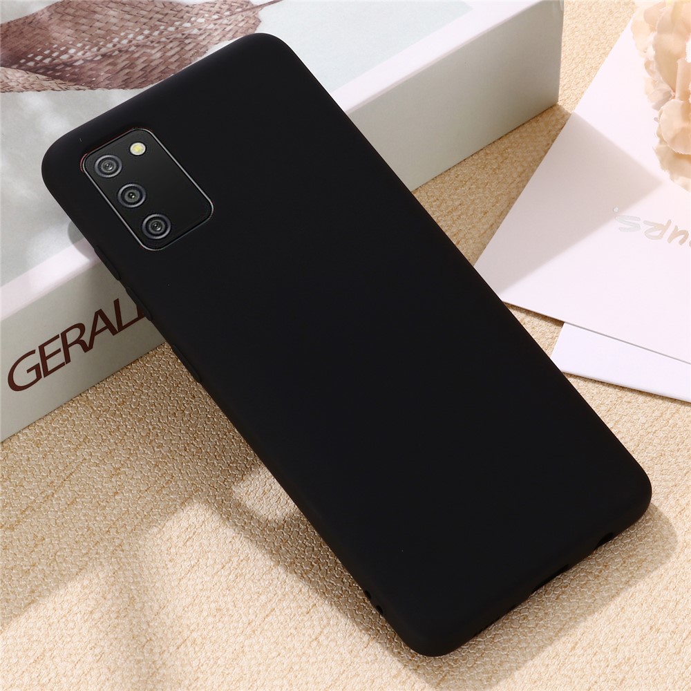 Drop-proof Soft Liquid Silicone Case for Samsung Galaxy A02s (EU Version) - Black-6