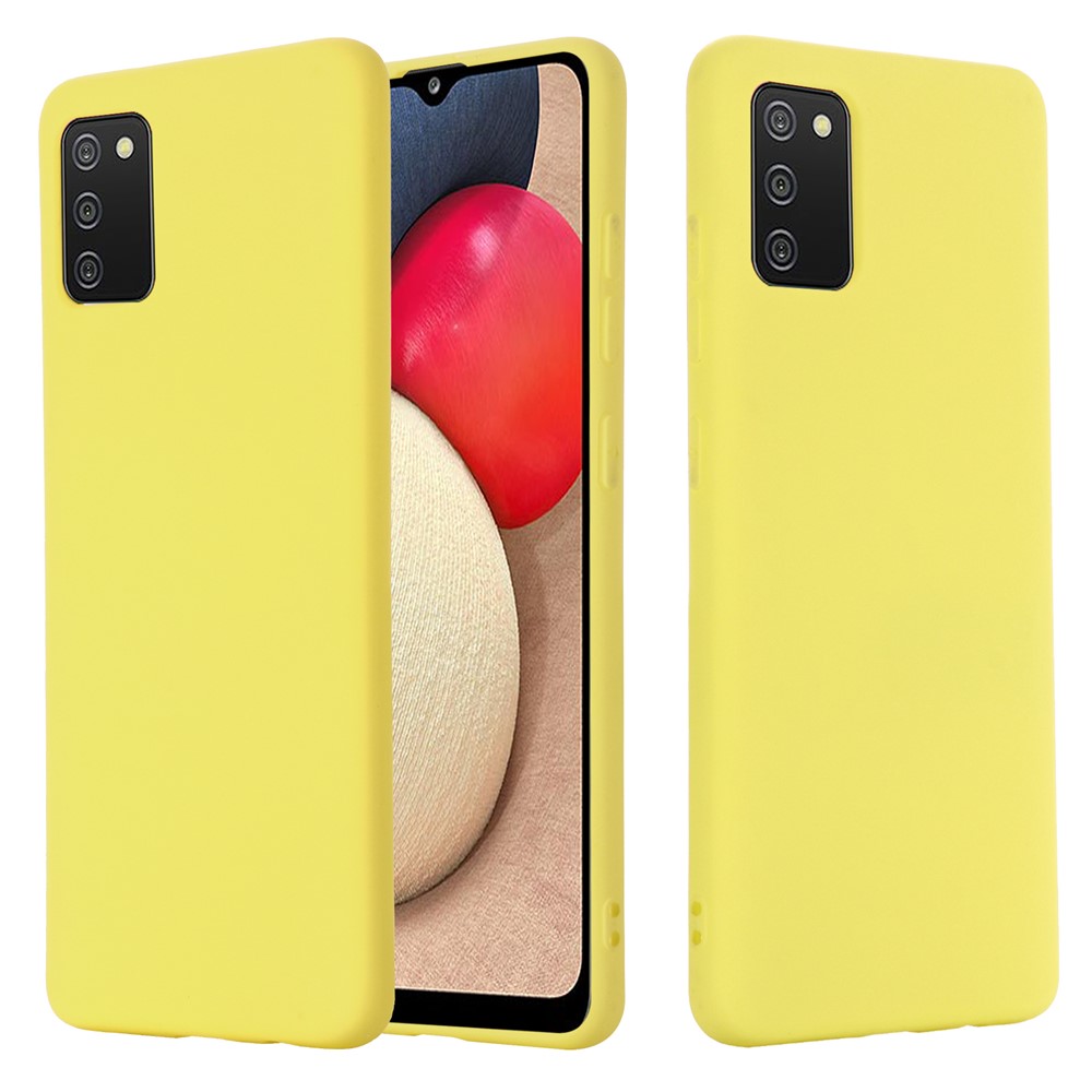 Drop-proof Soft Liquid Silicone Case for Samsung Galaxy A02s (EU Version) - Yellow-2