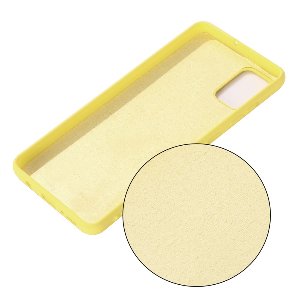 Drop-proof Soft Liquid Silicone Case for Samsung Galaxy A02s (EU Version) - Yellow-3