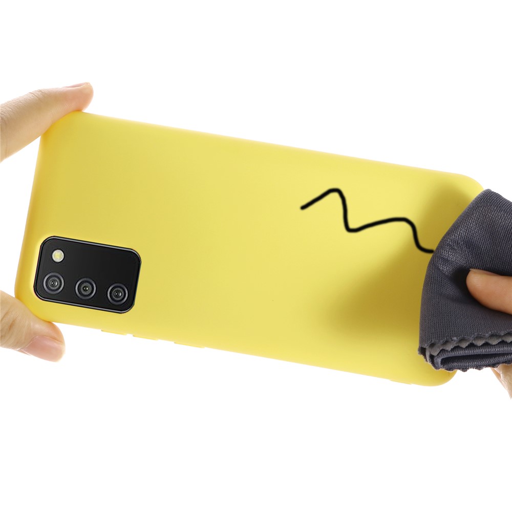 Drop-proof Soft Liquid Silicone Case for Samsung Galaxy A02s (EU Version) - Yellow-4