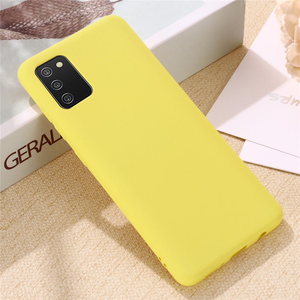 Drop-proof Soft Liquid Silicone Case for Samsung Galaxy A02s (EU Version) - Yellow-6