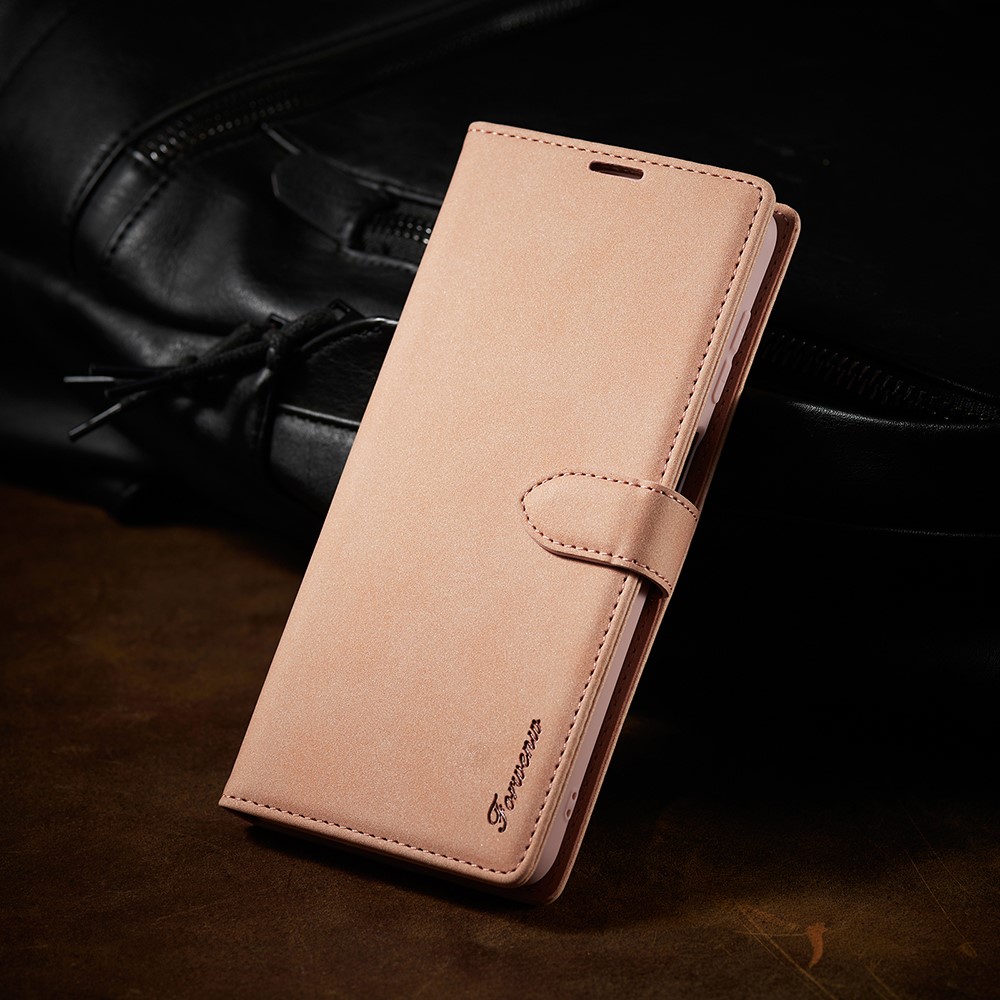 FORWENW F1 Series Leather Wallet Stand Cover Case for Samsung Galaxy A12 - Rose Gold-8