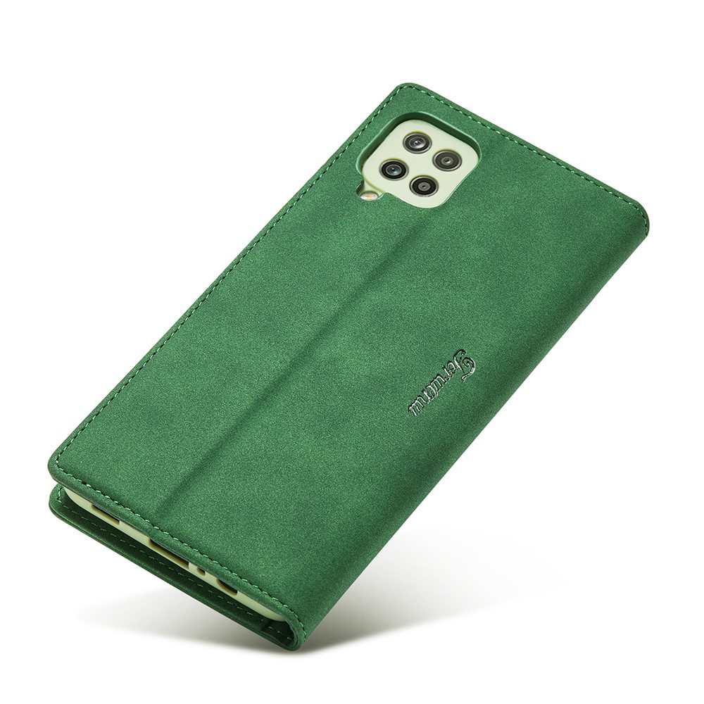FORWENW F1 Series Leather Wallet Stand Cover Case for Samsung Galaxy A12 - Green-5