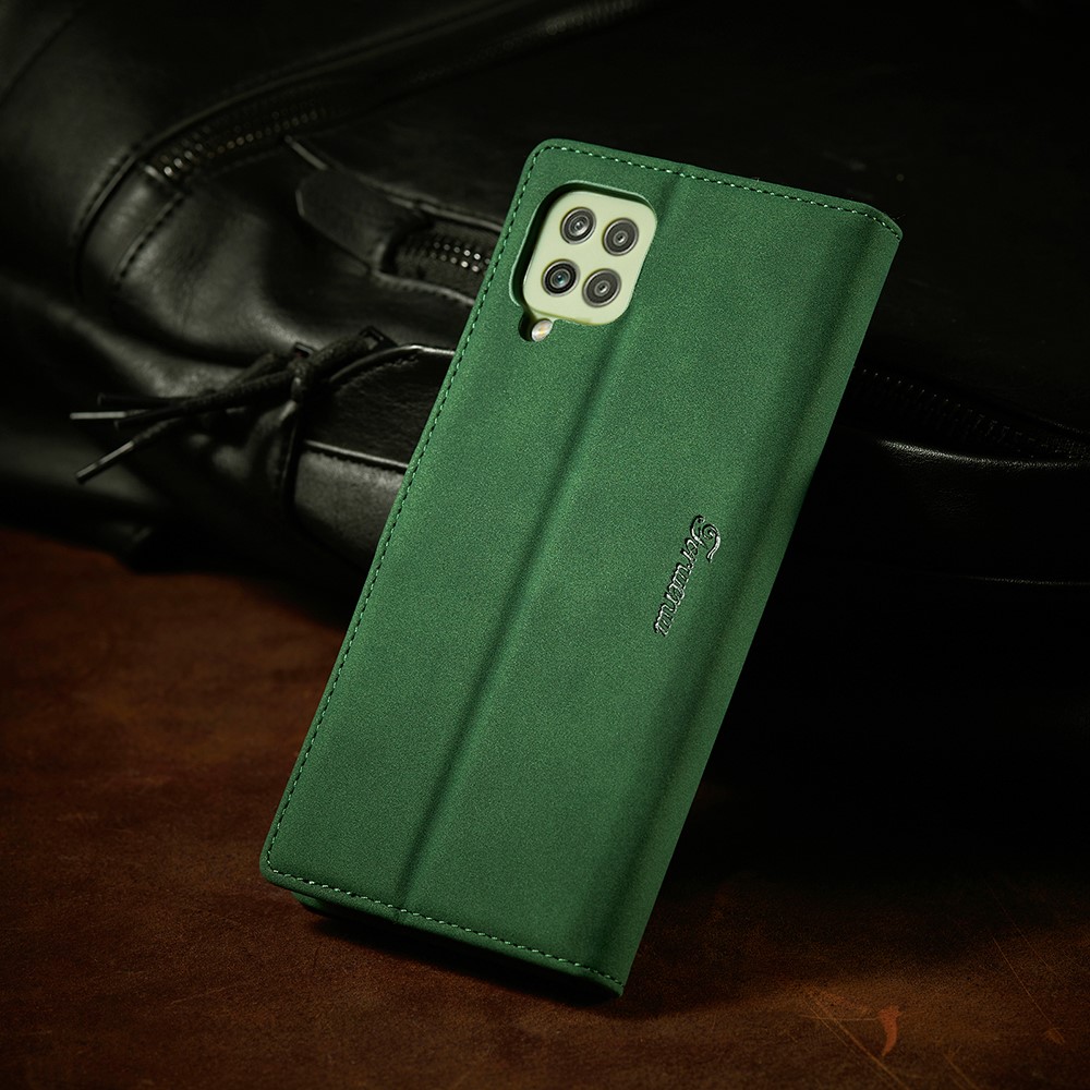 FORWENW F1 Series Leather Wallet Stand Cover Case for Samsung Galaxy A12 - Green-7