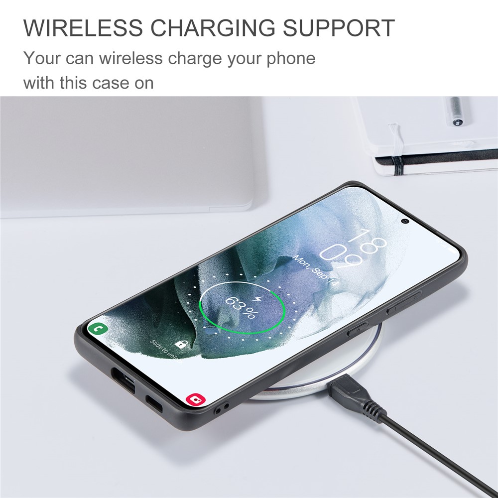 JEEHOOD Detachable 2 in 1 Magnetic Wallet Design Leather Coated TPU Case for Samsung Galaxy S21 Ultra 5G - Black-12