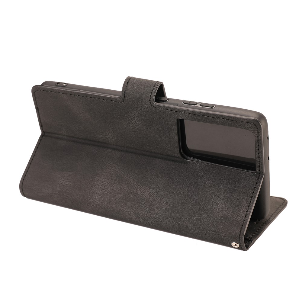Wallet Stand Design Fantasy Classic Leather Phone Case for Samsung Galaxy S21 Ultra - Black-14