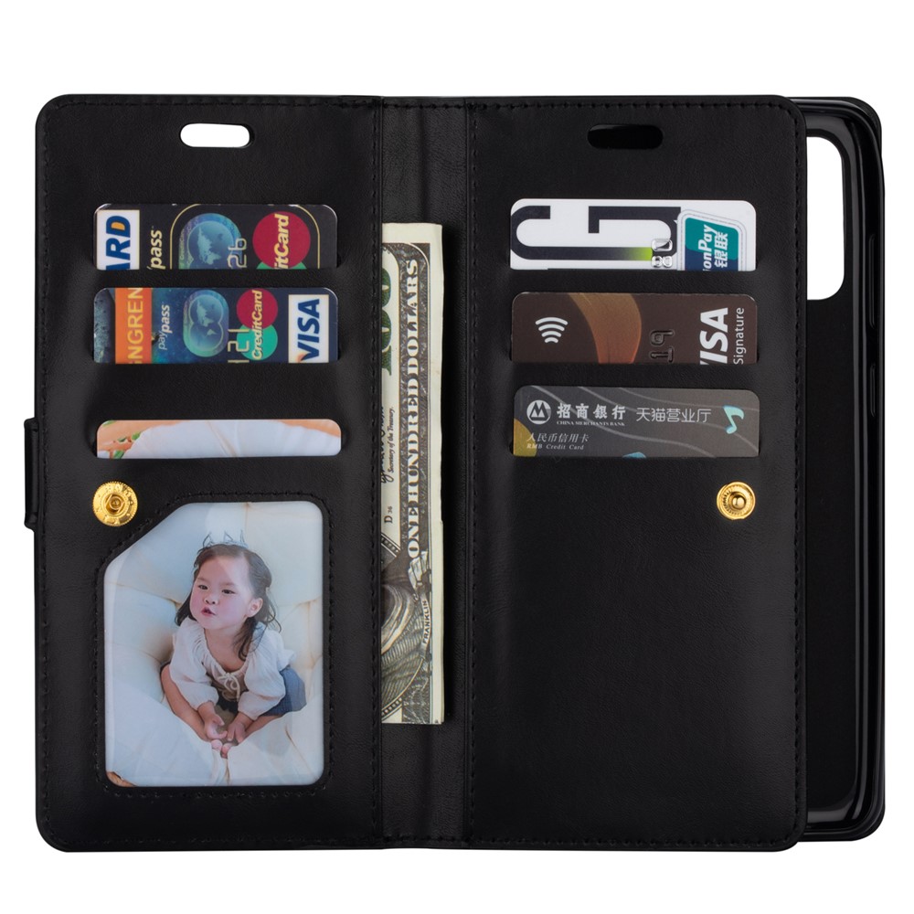 Multi-function Leather Wallet Stand Cover Case for Samsung Galaxy A72 5G - Black-7