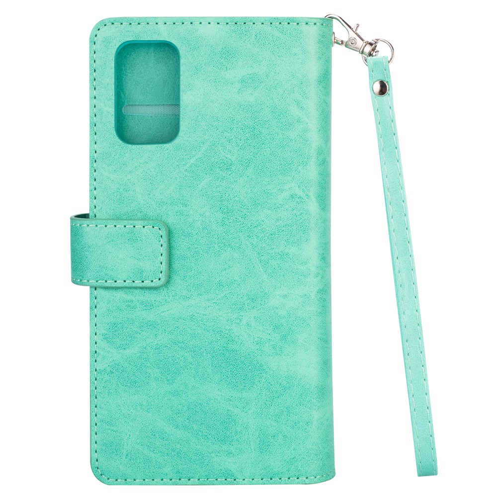 Multi-function Leather Wallet Stand Cover Case for Samsung Galaxy A72 5G - Green-3