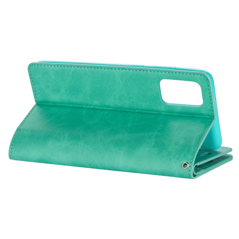 Multi-function Leather Wallet Stand Cover Case for Samsung Galaxy A72 5G - Green-6