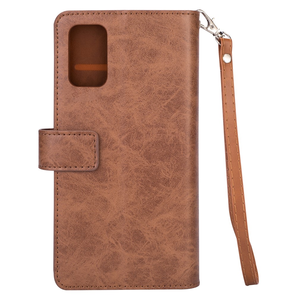 Multi-function Leather Wallet Stand Cover Case for Samsung Galaxy A32 5G - Brown-3