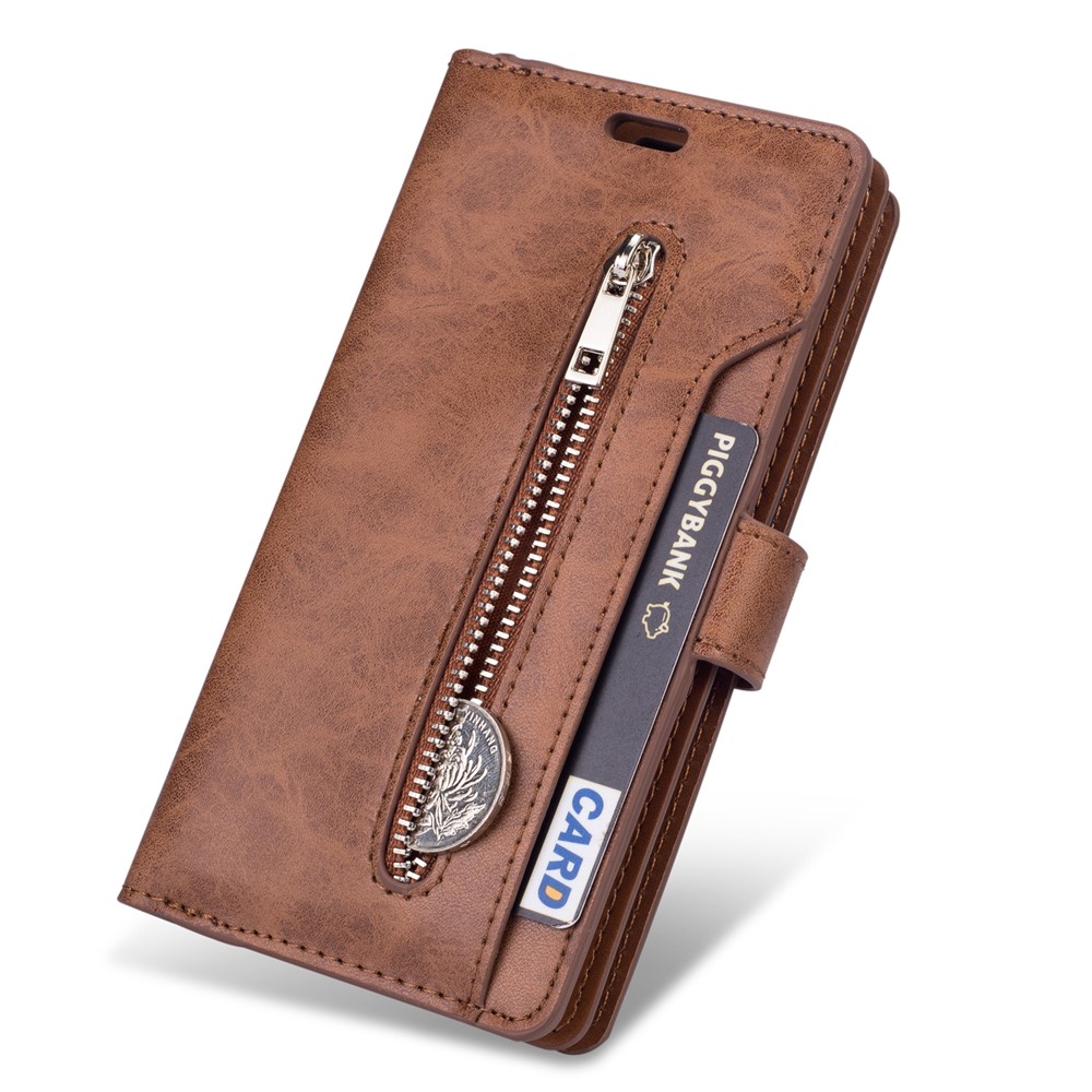 Multi-function Leather Wallet Stand Cover Case for Samsung Galaxy A32 5G - Brown-4