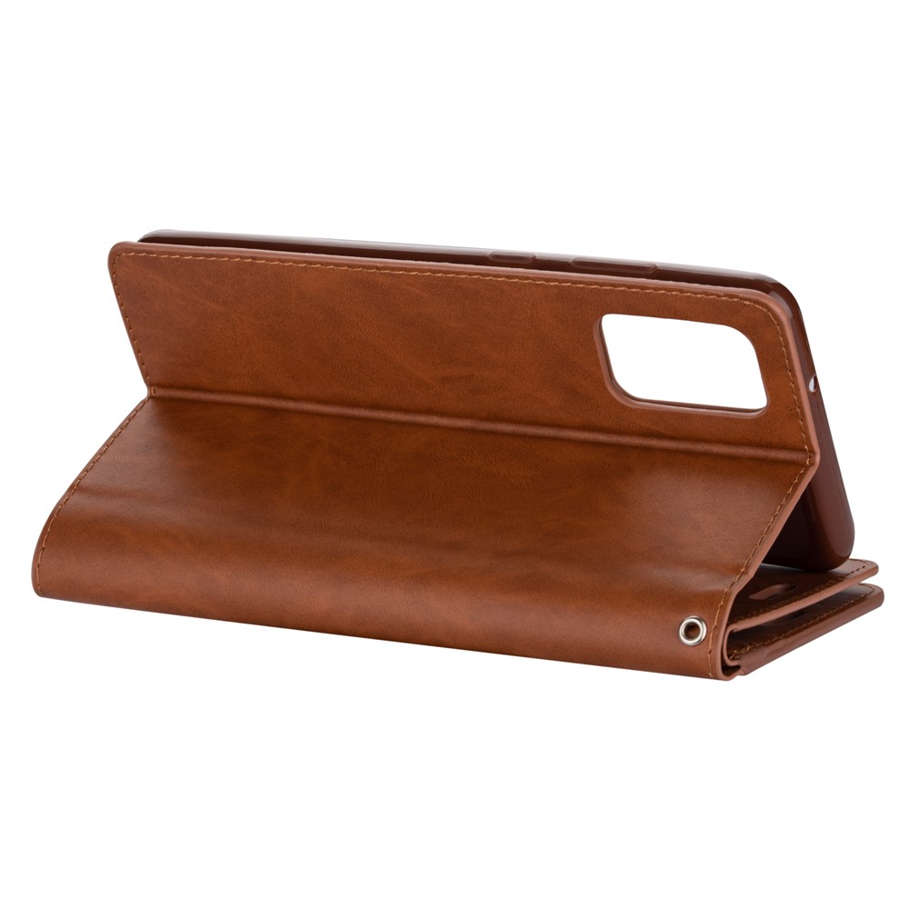 Multi-function Leather Wallet Stand Cover Case for Samsung Galaxy A32 5G - Brown-6