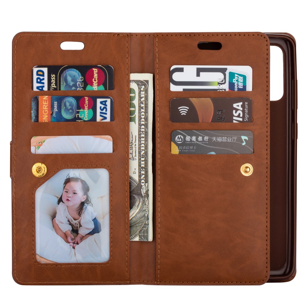 Multi-function Leather Wallet Stand Cover Case for Samsung Galaxy A32 5G - Brown-7