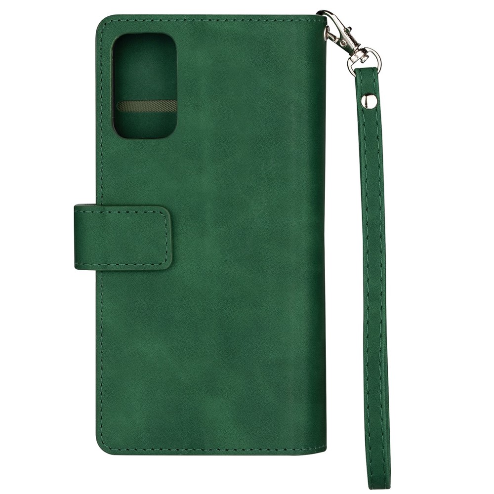 Multi-function Leather Wallet Stand Cover Case for Samsung Galaxy A52 5G - Dark Green-3